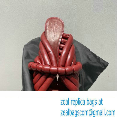 Bottega Veneta Heel 4cm Tubular straps leather Freckles Mules Burgundy 2023 - Click Image to Close