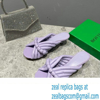 Bottega Veneta Heel 4cm Tubular straps leather Freckles Mules Lilac 2023