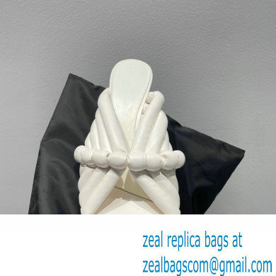 Bottega Veneta Heel 4cm Tubular straps leather Freckles Mules White 2023 - Click Image to Close