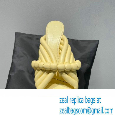 Bottega Veneta Heel 4cm Tubular straps leather Freckles Mules Yellow 2023 - Click Image to Close