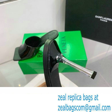 Bottega Veneta Heel Clear rubber Stretch Mules Patent Black 2023 - Click Image to Close