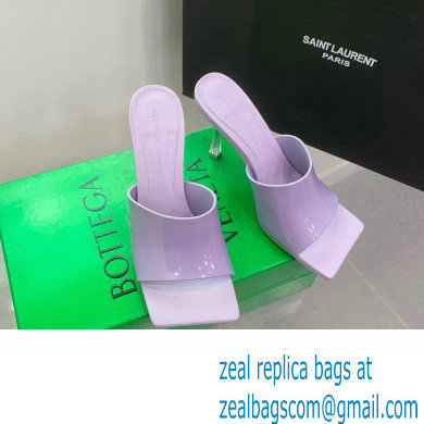 Bottega Veneta Heel Clear rubber Stretch Mules Patent Lilac 2023 - Click Image to Close