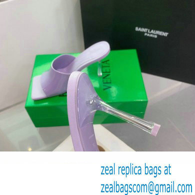 Bottega Veneta Heel Clear rubber Stretch Mules Patent Lilac 2023 - Click Image to Close
