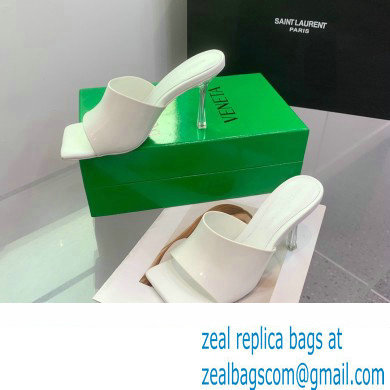 Bottega Veneta Heel Clear rubber Stretch Mules Patent White 2023 - Click Image to Close