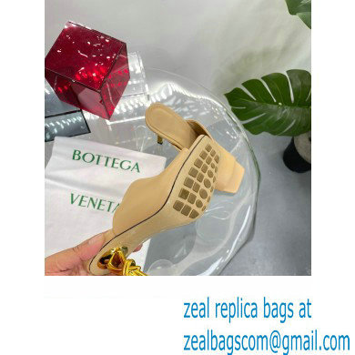 Bottega Veneta Heel Leather Knot Mules Apricot 2023 - Click Image to Close