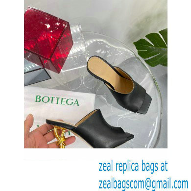 Bottega Veneta Heel Leather Knot Mules Black 2023 - Click Image to Close