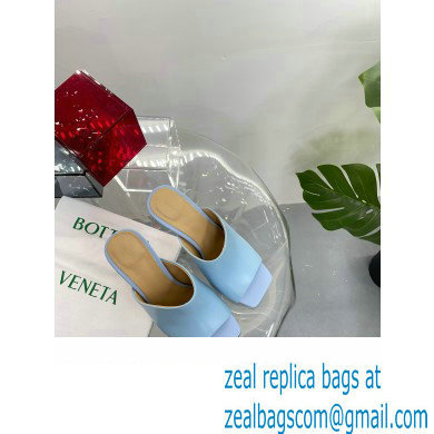 Bottega Veneta Heel Leather Knot Mules Blue 2023 - Click Image to Close