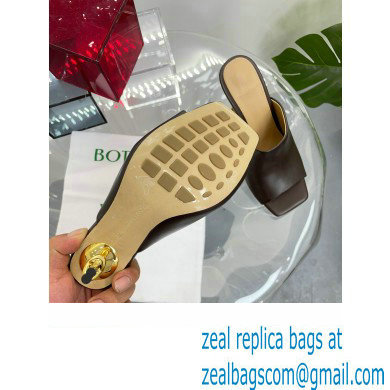 Bottega Veneta Heel Leather Knot Mules Coffee 2023 - Click Image to Close
