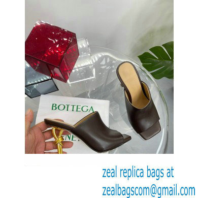 Bottega Veneta Heel Leather Knot Mules Coffee 2023 - Click Image to Close