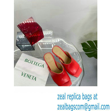 Bottega Veneta Heel Leather Knot Mules Red 2023