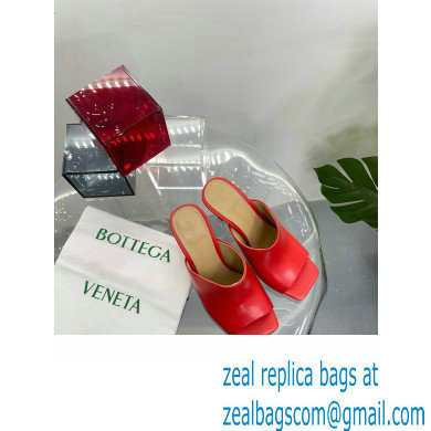 Bottega Veneta Heel Leather Knot Mules Red 2023 - Click Image to Close