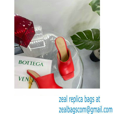 Bottega Veneta Heel Leather Knot Mules Red 2023 - Click Image to Close