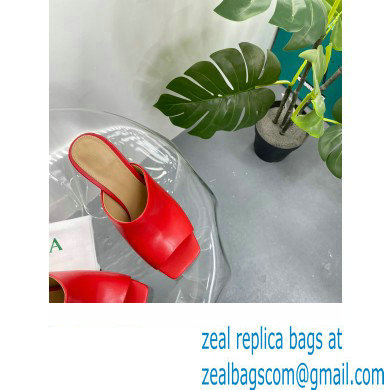 Bottega Veneta Heel Leather Knot Mules Red 2023 - Click Image to Close