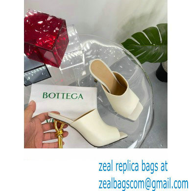 Bottega Veneta Heel Leather Knot Mules White 2023 - Click Image to Close