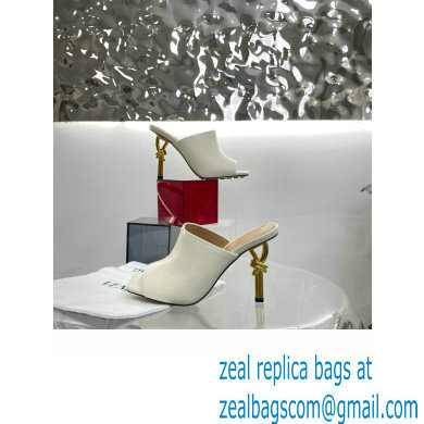 Bottega Veneta Heel Leather Knot Mules White 2023 - Click Image to Close