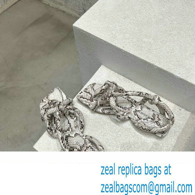 Bottega Veneta Python print leather Jimbo Slingback Sandals Flats Gray 2023