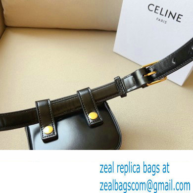 Celine BELT BAG TRIOMPHE BELT in SHINY CALFSKIN Black 2023 - Click Image to Close