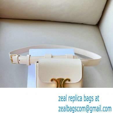 Celine BELT BAG TRIOMPHE BELT in SHINY CALFSKIN White 2023 - Click Image to Close