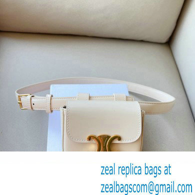 Celine BELT BAG TRIOMPHE BELT in SHINY CALFSKIN White 2023