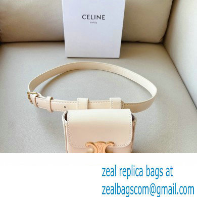 Celine BELT BAG TRIOMPHE BELT in SHINY CALFSKIN White 2023 - Click Image to Close