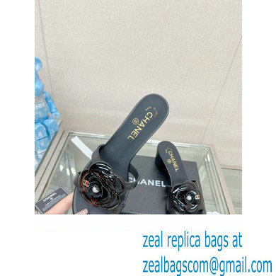 Chanel Heel 5.5cm Camellia and Pearl Mules Black 2023