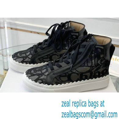 Chloe Lace Lauren high-top sneakers Black 2023 - Click Image to Close