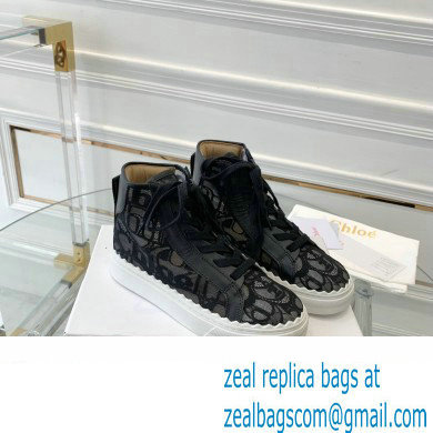 Chloe Lace Lauren high-top sneakers Black 2023 - Click Image to Close
