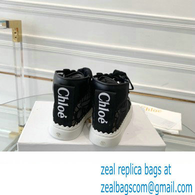 Chloe Lace Lauren high-top sneakers Black 2023 - Click Image to Close