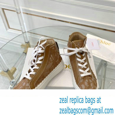 Chloe Lace Lauren high-top sneakers Brown 2023