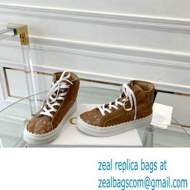 Chloe Lace Lauren high-top sneakers Brown 2023