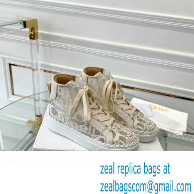 Chloe Lace Lauren high-top sneakers Creamy 2023