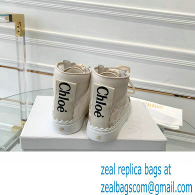 Chloe Lace Lauren high-top sneakers Creamy 2023 - Click Image to Close