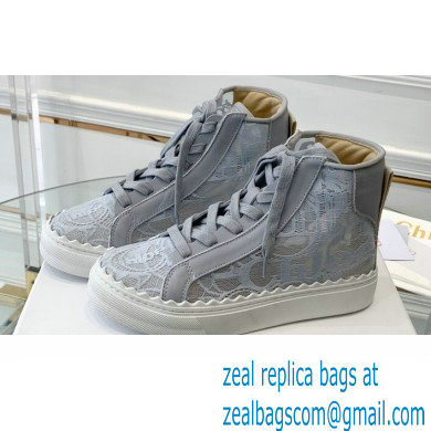 Chloe Lace Lauren high-top sneakers Gray 2023