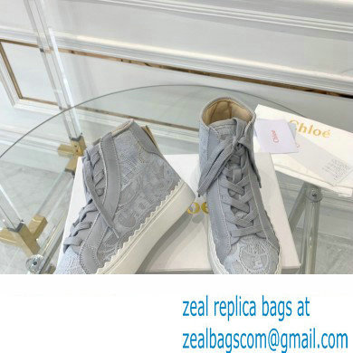 Chloe Lace Lauren high-top sneakers Gray 2023 - Click Image to Close