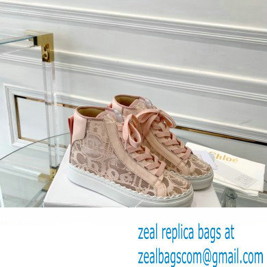 Chloe Lace Lauren high-top sneakers Pink 2023