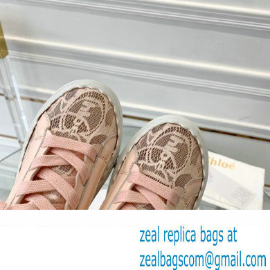 Chloe Lace Lauren high-top sneakers Pink 2023