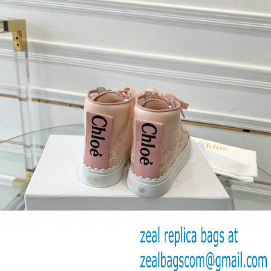 Chloe Lace Lauren high-top sneakers Pink 2023 - Click Image to Close