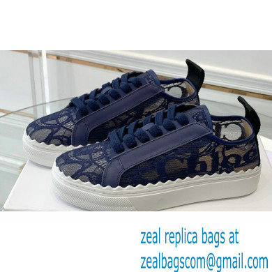 Chloe Lace Lauren low-top sneakers Blue 2023 - Click Image to Close
