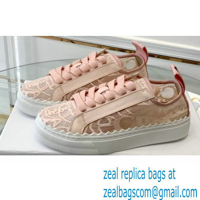 Chloe Lace Lauren low-top sneakers Pink 2023 - Click Image to Close