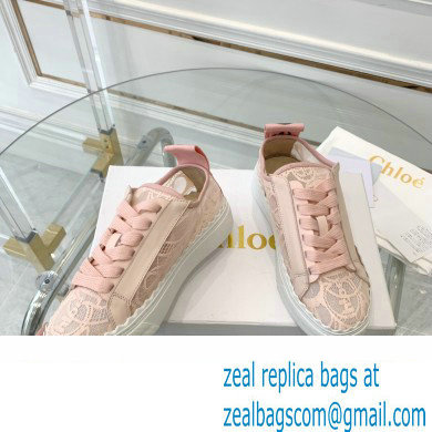 Chloe Lace Lauren low-top sneakers Pink 2023 - Click Image to Close