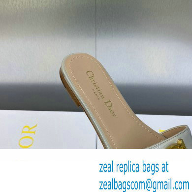 Dior C'est Flat Slides Patent Calfskin Gray 2023
