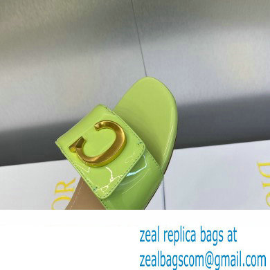 Dior C'est Flat Slides Patent Calfskin Green 2023