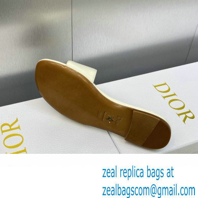 Dior C'est Flat Slides Patent Calfskin White 2023