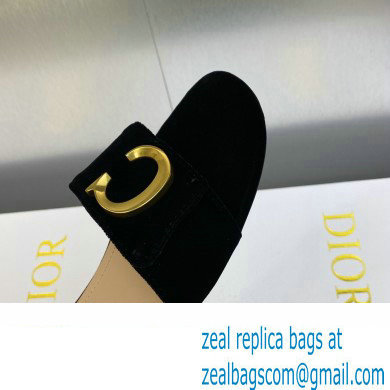 Dior C'est Flat Slides Velvet Black 2023