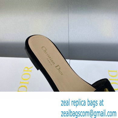 Dior C'est Flat Slides Velvet Black 2023