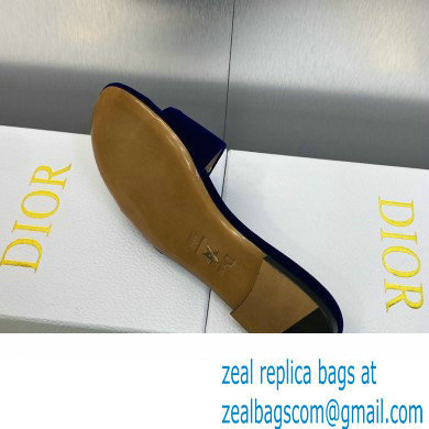 Dior C'est Flat Slides Velvet Dark Blue 2023