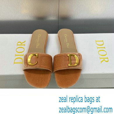 Dior C'est Flat Slides Velvet Nude Pink 2023