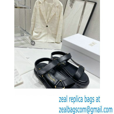 Dior D-Wave Sandals in Lambskin Black 2023