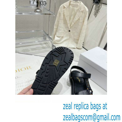 Dior D-Wave Sandals in Lambskin Black 2023