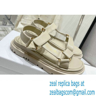 Dior D-Wave Sandals in Lambskin Creamy 2023